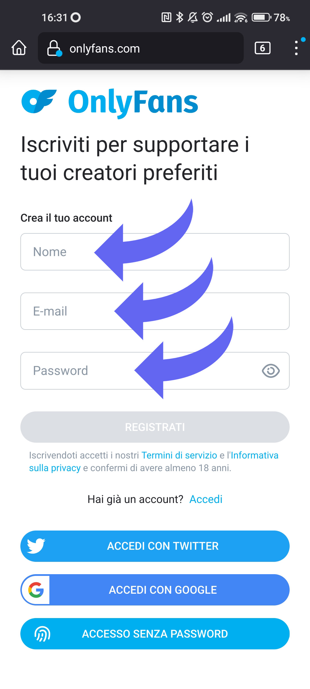 Iscrizione OnlyFans - Guida completa per diventare content creator